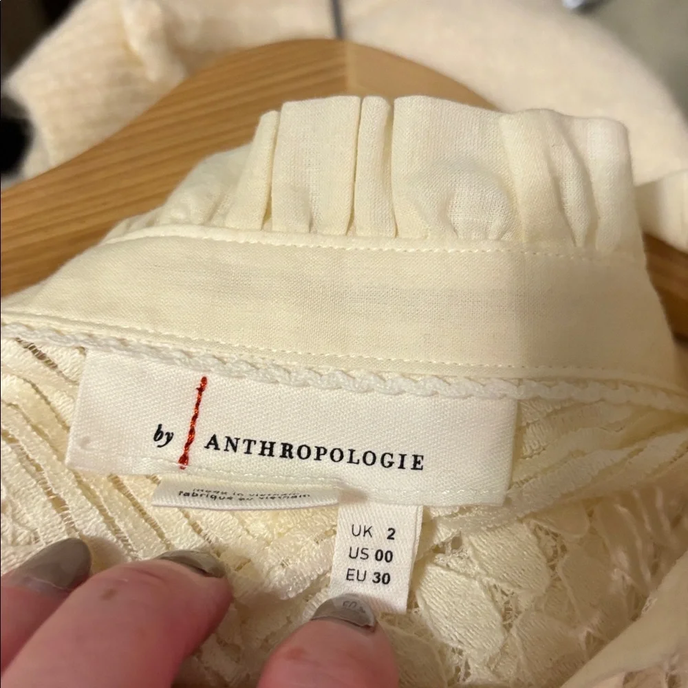 Anthropologie Ivory Lace Blouse - Picture 7 of 8